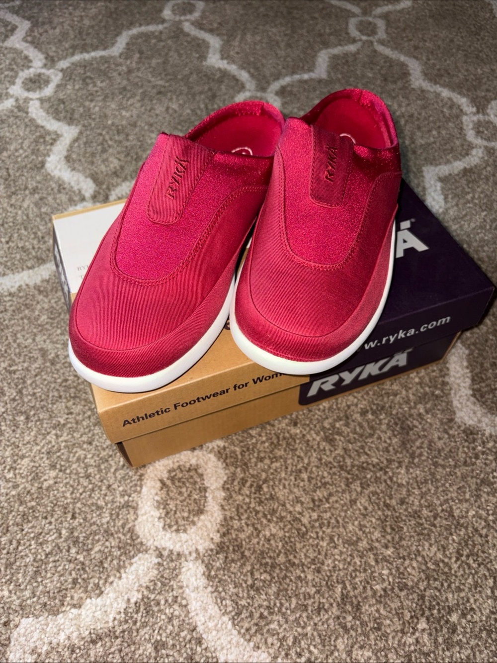 Ryka Kids Slip-On Sneakers in Bright Pink